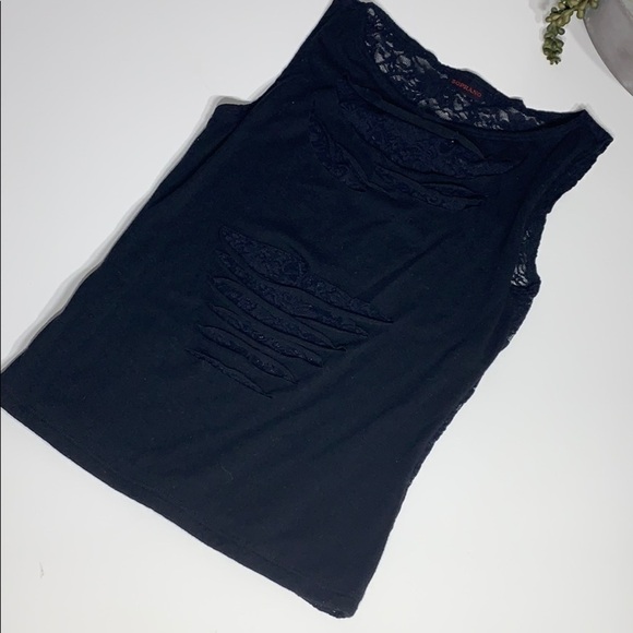 Soprano black Lace slash Cut Out Tank Top small - Picture 2 of 7